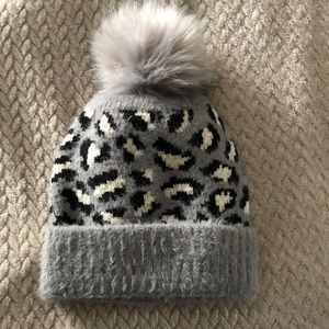 Grey leopard print winter hat. Dolls kill